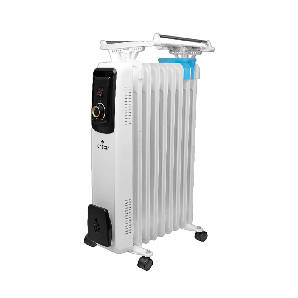 Radiateur Bain d'huile CRISTOR 13 éléments 2600W noir et blanc