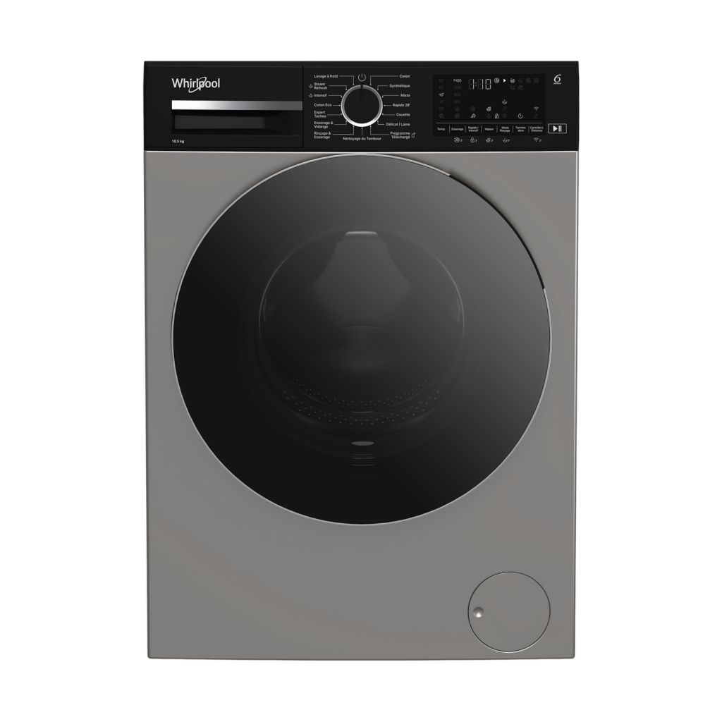 Machine a laver Whirlpool Grise smart 6th sense 10,5 Kg-1400 tr/min