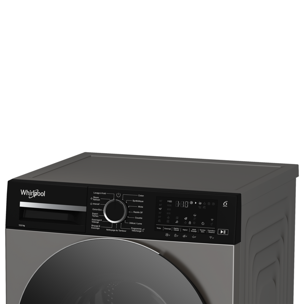 Machine a laver Whirlpool Grise smart 6th sense 12 Kg-1400 tr/min
