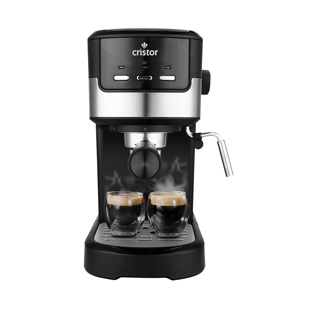 Machine A Café 3 en 1 CRISTOR Capsules et Café moulu Noir Inox 20 BARS-1100 W