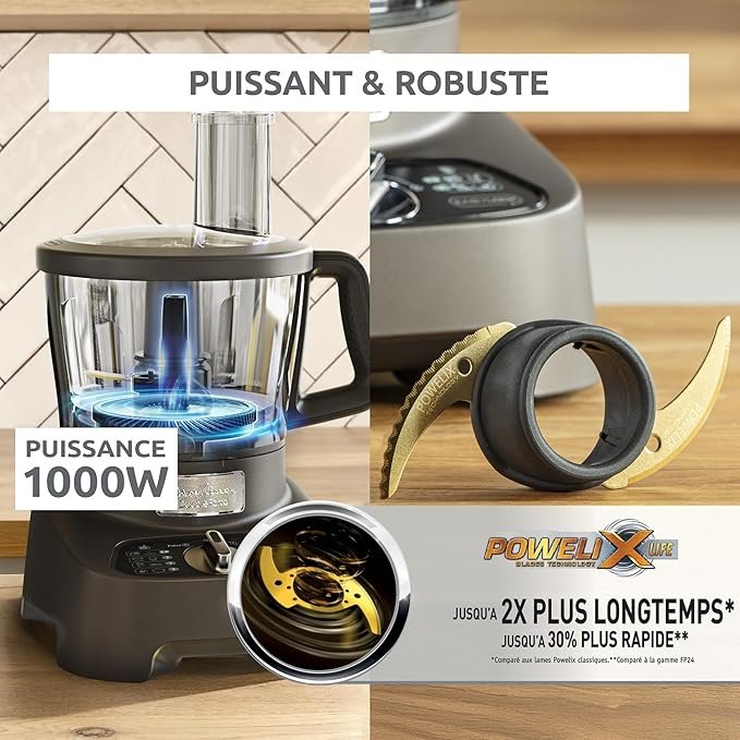 Robot multifonctions MOULINEX Double Force 1000W SILVER - 10 Accessoires