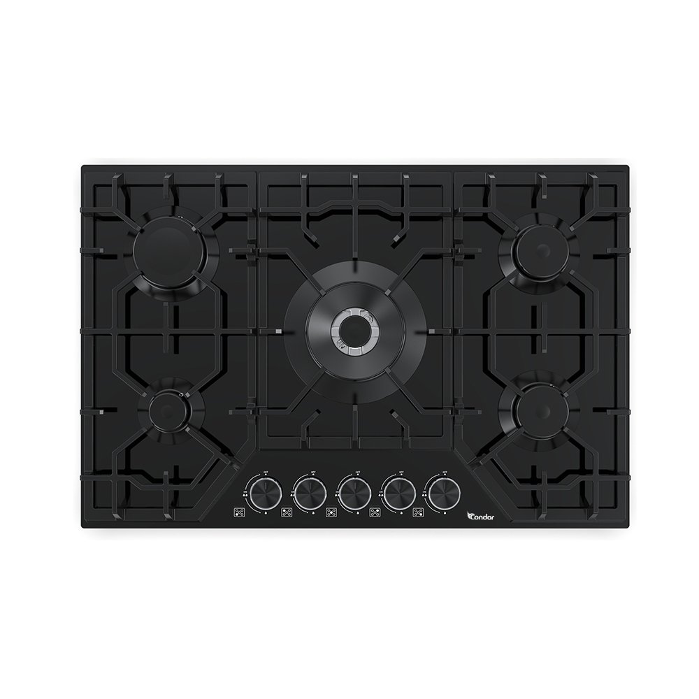Table encastrable Condor Vanilla 02 5 Feux Black glass 75 cm