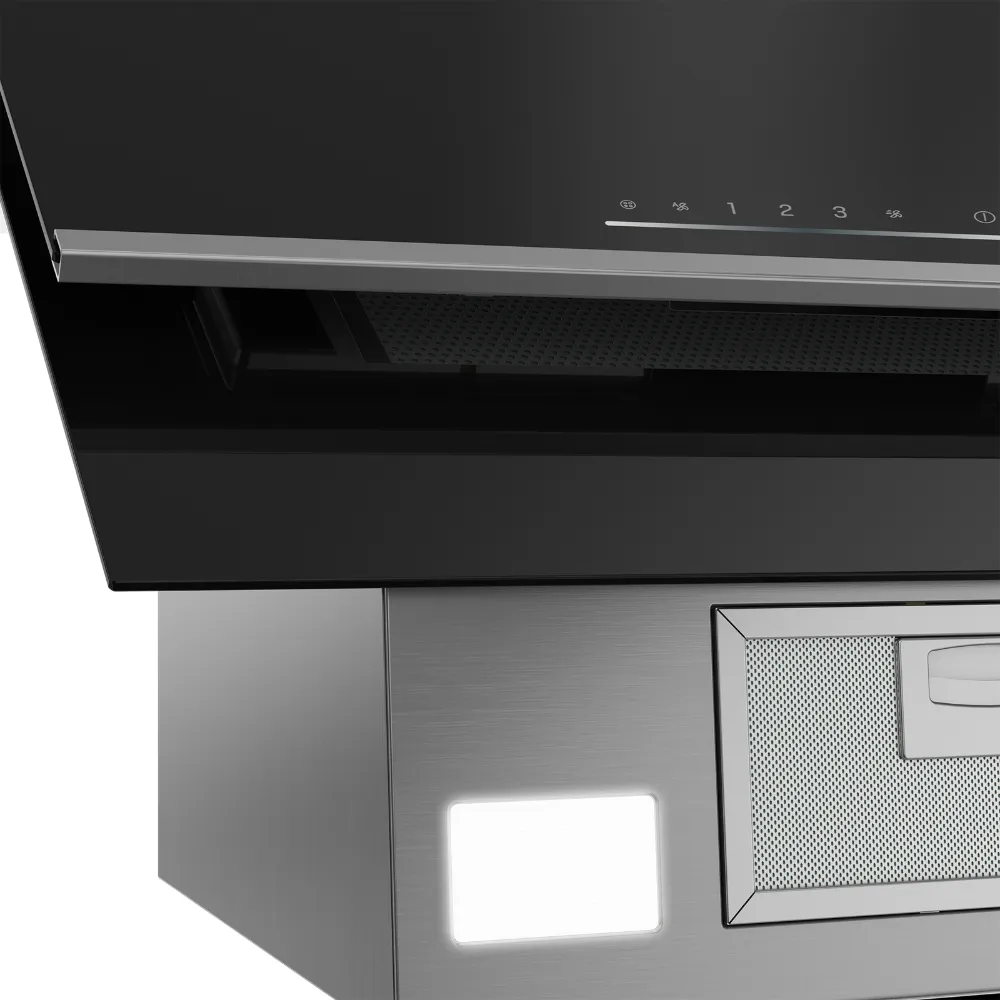 Hotte Murale Décorative Whirlpool Connectée Wi-Fi Noire 60 cm