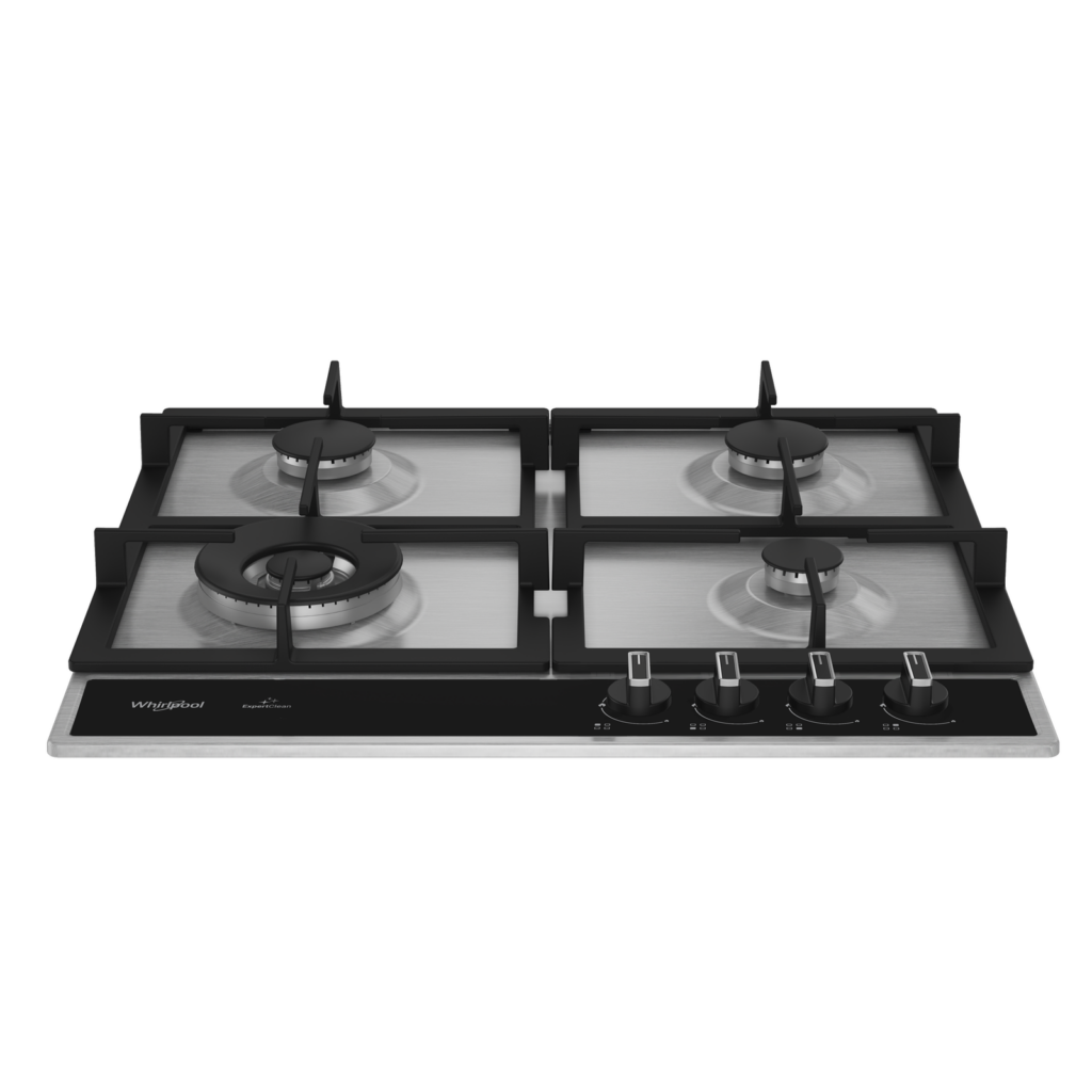 Table de cuisson encastrable WHIRLPOOL WOK NOIR/INOX 4 FEUX 60 CM