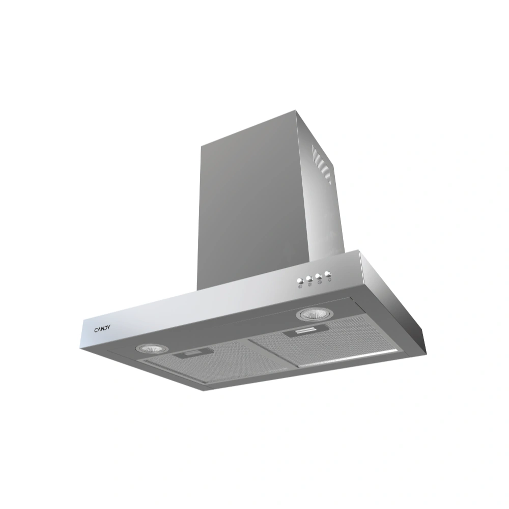 Hotte Aspirante CANDY 60CM T-Shape en Inox Boutons 3 Vitesses avec Filtres Charbon et Aluminium