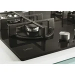 Table de cuisson encastrable CANDY 4 feux Wok Black Glass  Thermocouple Commande frontale