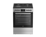 Cuisinière Whirlpool gaz/électrique 8 fonctions Inox 60 cm 72 L
