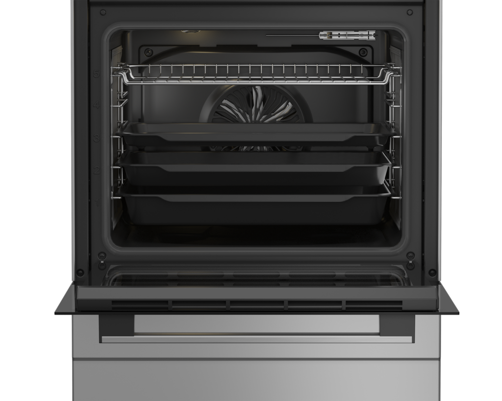 Cuisinière Whirlpool gaz/électrique 8 fonctions Inox 60 cm 72 L