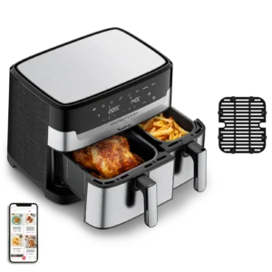 Air Fryer MOULINEX Dual Easy Fry & Grill 8.3L- 8 programmes Inox